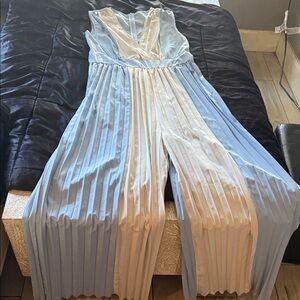 SHEIN Two-Tone Pleated Jumpsuit